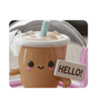 アイスコーヒーカプセルトイ(四角型)（個別スタンプ：3）