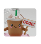 アイスコーヒーカプセルトイ(四角型)（個別スタンプ：5）