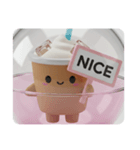 アイスコーヒーカプセルトイ(四角型)（個別スタンプ：7）