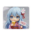 クレープを食べる精霊みなみちゃん（個別スタンプ：3）