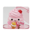 シュークリームを食べるケーキちゃん(四角)（個別スタンプ：2）