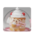 シュークリームを食べるケーキちゃん(四角)（個別スタンプ：3）