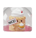 シュークリームを食べるケーキちゃん(四角)（個別スタンプ：8）