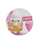 シュークリームを食べるケーキちゃん(丸型)（個別スタンプ：2）