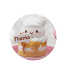 シュークリームを食べるケーキちゃん(丸型)（個別スタンプ：3）