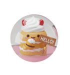 シュークリームを食べるケーキちゃん(丸型)（個別スタンプ：4）