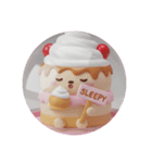 シュークリームを食べるケーキちゃん(丸型)（個別スタンプ：5）