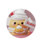 シュークリームを食べるケーキちゃん(丸型)（個別スタンプ：8）