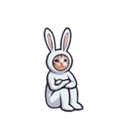 [アレンジ用]うさぎキグルミねこちゃん（個別スタンプ：10）