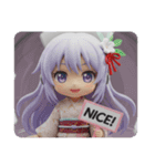 音楽を聴いている精霊みなみちゃん（個別スタンプ：4）