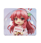 音楽を聴いている精霊みなみちゃん（個別スタンプ：6）