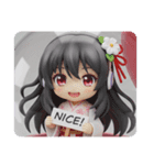 音楽を聴いている精霊みなみちゃん（個別スタンプ：7）