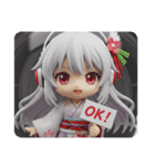 音楽を聴いている精霊みなみちゃん（個別スタンプ：8）