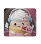 リスニングケーキちゃん(四角型)（個別スタンプ：1）