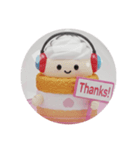 音楽を聴いているケーキちゃん(丸型)（個別スタンプ：6）