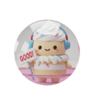 音楽を聴いているケーキちゃん(丸型)（個別スタンプ：7）