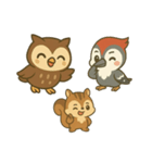 フクロウとリスとキツツキのものがたり（個別スタンプ：1）
