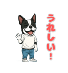 ボストンテリアの喜怒哀楽スタンプ1（個別スタンプ：1）