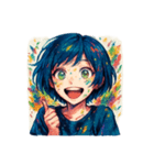 [アレンジ用]美術大学の女の子（個別スタンプ：3）