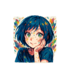 [アレンジ用]美術大学の女の子（個別スタンプ：6）