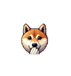 絵文字みたいなドット絵柴犬スタンプ（個別スタンプ：7）