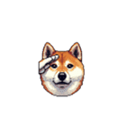 絵文字みたいなドット絵柴犬スタンプ（個別スタンプ：18）