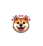 絵文字みたいなドット絵柴犬スタンプ（個別スタンプ：27）