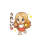 可愛いテニス女子の夏用LINEスタンプ（個別スタンプ：1）