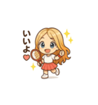 可愛いテニス女子の夏用LINEスタンプ（個別スタンプ：2）