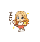 可愛いテニス女子の夏用LINEスタンプ（個別スタンプ：3）