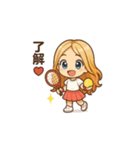 可愛いテニス女子の夏用LINEスタンプ（個別スタンプ：4）