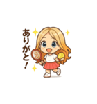 可愛いテニス女子の夏用LINEスタンプ（個別スタンプ：6）