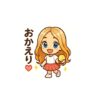 可愛いテニス女子の夏用LINEスタンプ（個別スタンプ：9）