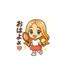 可愛いテニス女子の夏用LINEスタンプ（個別スタンプ：11）
