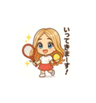 可愛いテニス女子の夏用LINEスタンプ（個別スタンプ：12）