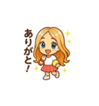 可愛いテニス女子の夏用LINEスタンプ（個別スタンプ：13）
