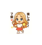 可愛いテニス女子の夏用LINEスタンプ（個別スタンプ：15）