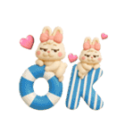 夏！3d！ぶりぶりうさぎ（個別スタンプ：1）