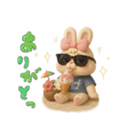 夏！3d！ぶりぶりうさぎ（個別スタンプ：10）