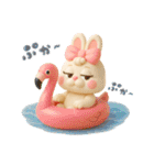 夏！3d！ぶりぶりうさぎ（個別スタンプ：16）
