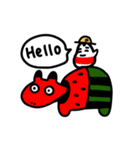 【動く】夏べこたち（夏の赤べこ）（個別スタンプ：2）