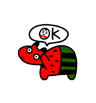 【動く】夏べこたち（夏の赤べこ）（個別スタンプ：5）