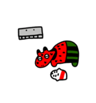 【動く】夏べこたち（夏の赤べこ）（個別スタンプ：14）
