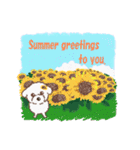 【夏・絵日記風】タフィ犬の暑中見舞い（個別スタンプ：2）