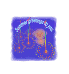 【夏・絵日記風】タフィ犬の暑中見舞い（個別スタンプ：5）