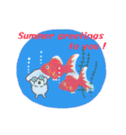 【夏・絵日記風】タフィ犬の暑中見舞い（個別スタンプ：8）