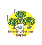 【夏・絵日記風】タフィ犬の暑中見舞い（個別スタンプ：11）