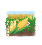 【夏・絵日記風】タフィ犬の暑中見舞い（個別スタンプ：14）