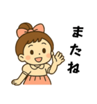 5歳の女の子はお団子ヘア（個別スタンプ：3）