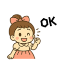 5歳の女の子はお団子ヘア（個別スタンプ：6）